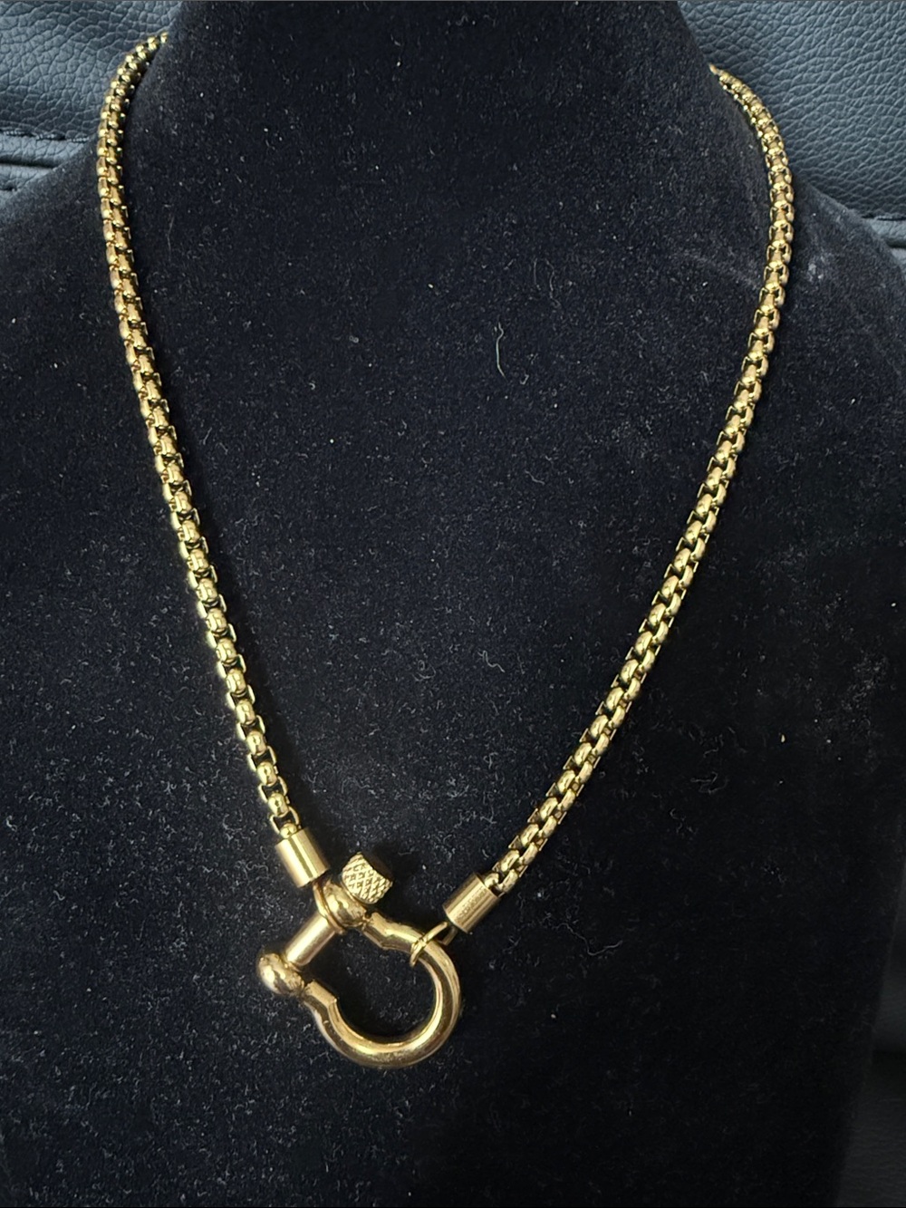 Waterproof Gold Horsebit Necklace